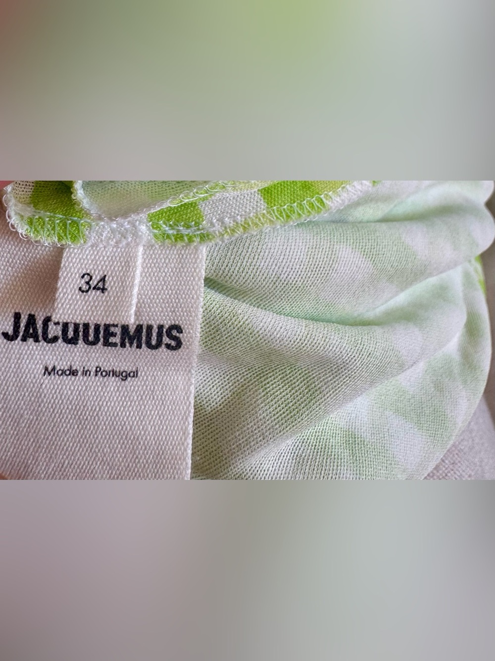 Jacquemus “Le Splash” Plaid Check Green Dress, Excellent condition, Size US 2 - Picture 5 of 6